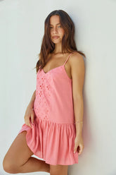 Sunshine Mosaic Mini Dress Coral