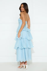 Wedding Adventure Strapless Maxi Dress Blue