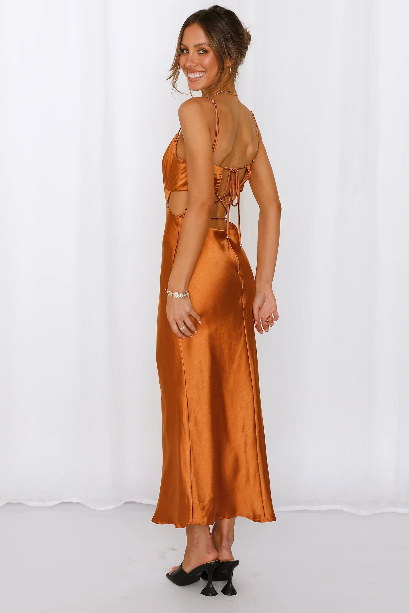 Thanks I Bought It Midi Dress Bronze
